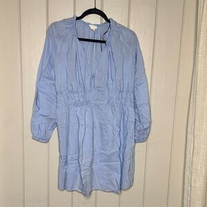 H&M Sky Blue Gathered Blouse
